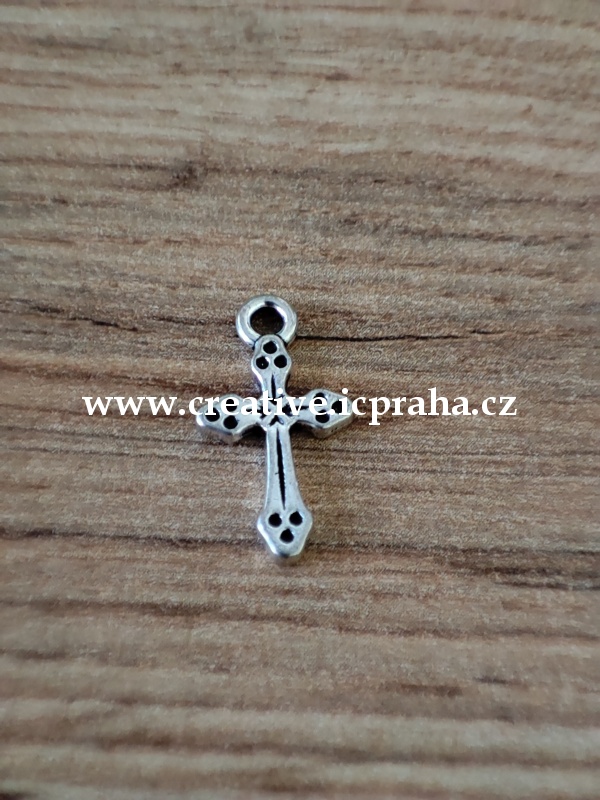 přívěšek křížek 19x10,5mm starostříbro